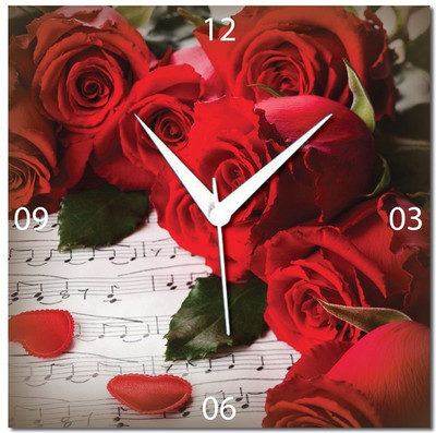 70% OFF on WebPlaza Red Roses Valentine Love Analog Wall Clock Multicolor
