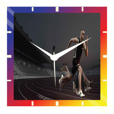 50% OFF on Moneysaver Runner Analog Wall Clock Multicolor
