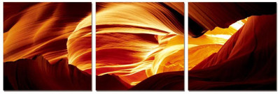 50% OFF on Go Hooked Orange And Yellow Mdf 3 Panel Wallpaper