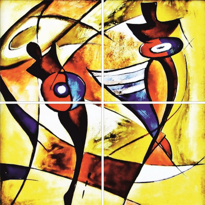 33% OFF on Go Hooked Yellow And Red Mdf 4 Panel Wallpaper 33% OFF on Go Hooked Yellow And Red Mdf 4 Panel Wallpaper