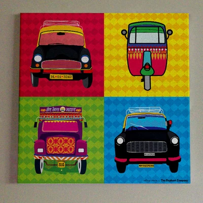 The Elephant Company TEC Wall Art Transport 4icons Large Multicolor The Elephant Company TEC Wall Art Transport 4icons Large Multicolor