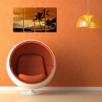 33% OFF on 999Store Multiple Frames Printed Tree at Cloud like Modern Wall Art Painting - 4 Frames (127x76 Cm)