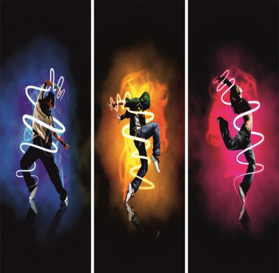 50% OFF on Go Hooked Blue And Pink Mdf 3 Panel Wallpaper