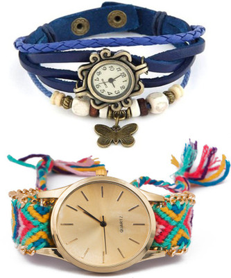 Jack Klein Stylish Geneva-205 & Blue Vintage Analog Watch - For Girls, Women
