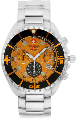 Swiss Military 496/596-yel-stl Chronograph Men Heavy Duty Watch SWISS MILITARY H Analog Watch - For Men