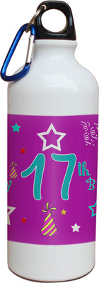 54% OFF on Tiedribbons 17th Happy Birthday White Travel 600 ml Water Bottle