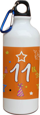 54% OFF on Tiedribbons 11th Happy Birthday White Travel 600 ml Water Bottle