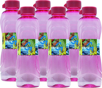 G-PET Fridge Lily 1000 ml Water Bottles Set of 6, Pink G-PET Fridge Lily 1000 ml Water Bottles Set of 6, Pink