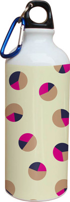 55% OFF on Tiedribbons Pink And Black Circle Pattern 600 ml Water Bottle