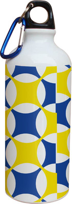 55% OFF on Tiedribbons Yellow And Blue Circle Pattern 600 ml Water Bottle