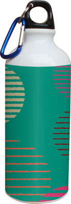 60% OFF on Tiedribbons Green Background And Yellow And Pink Line Pattern 600 ml Water Bottle
