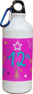 59% OFF on Tiedribbons 12th Happy Birthday White Travel 600 ml Water Bottle