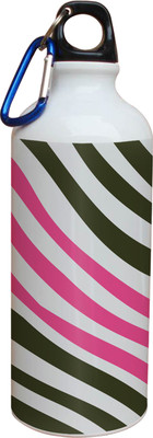 60% OFF on Tiedribbons Black And Pink Line Pattern 600 ml Water Bottle