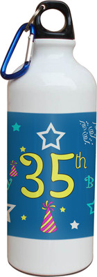 54% OFF on Tiedribbons 35th Happy Birthday White Travel 600 ml Water Bottle