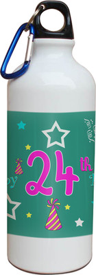 54% OFF on Tiedribbons 24th Happy Birthday White Travel 600 ml Water Bottle