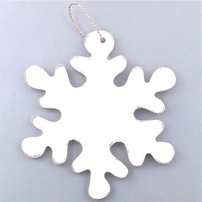 43% OFF on Purpledip White Wooden Snowflake Hanging Ornaments
