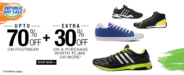 Men’s Shoes Upto 70%OFF + Extra 30%OFF | Republic Day Sale Offer by Flipkart.com