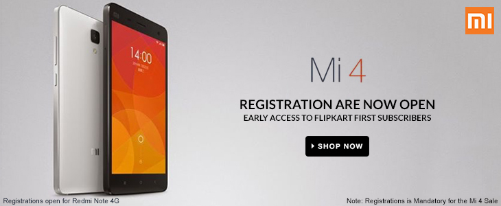 Flipkart: Register now to buy a Mi 4 on Feb 10th at 2PM