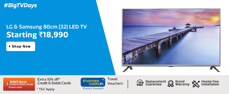 Flipkart #BigTVDays LG & Samsung LED TV