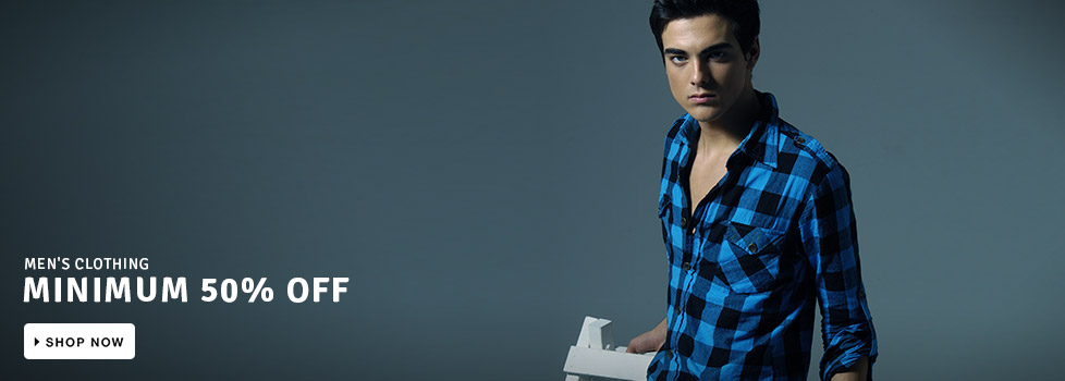 MINIMUM 50% OFF on Men's Clothing
