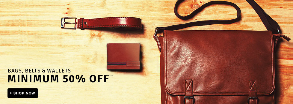 MINIMUM 50% OFF on Bags, Belts & Wallets